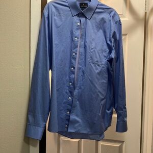 Stafford Blue Casual Button Down Shirt